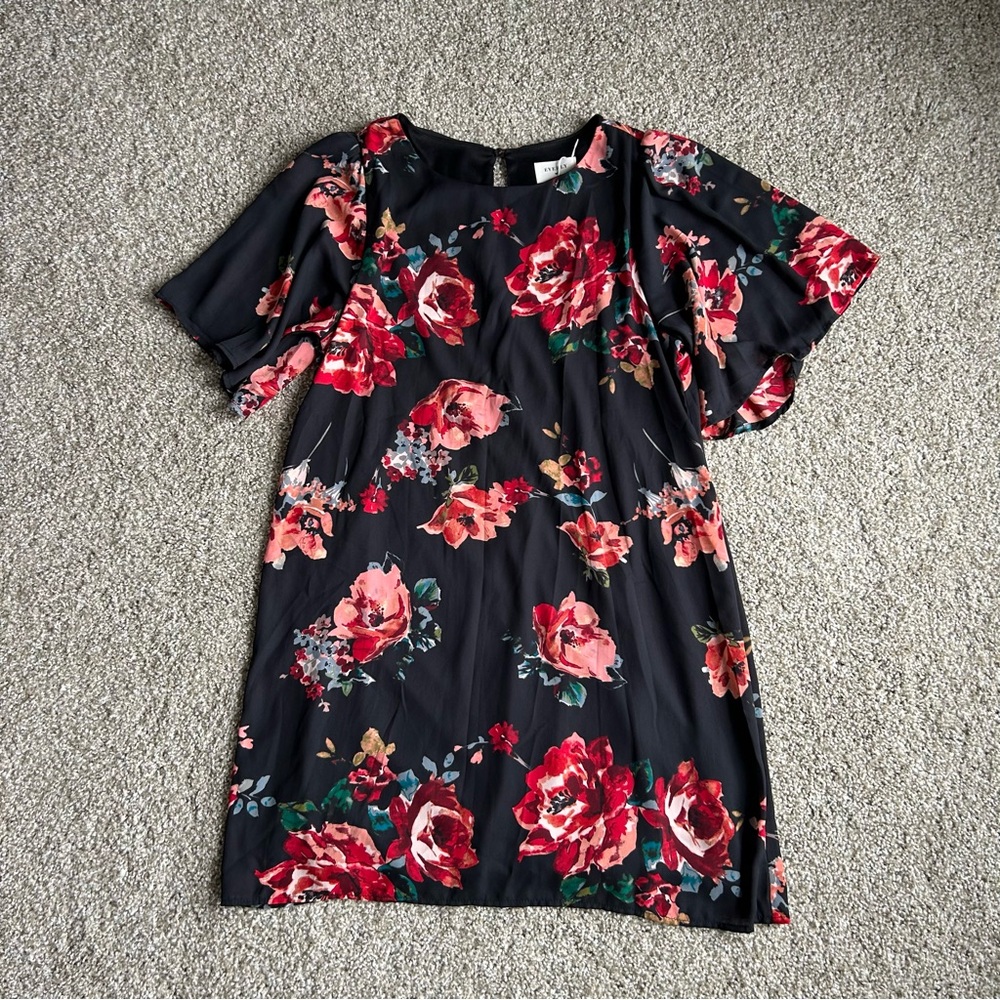 Everly Floral Black Dress